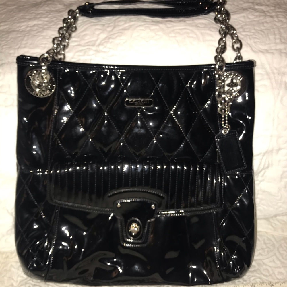BEAUTIFUL BLACK PATENT LEATHER COACH